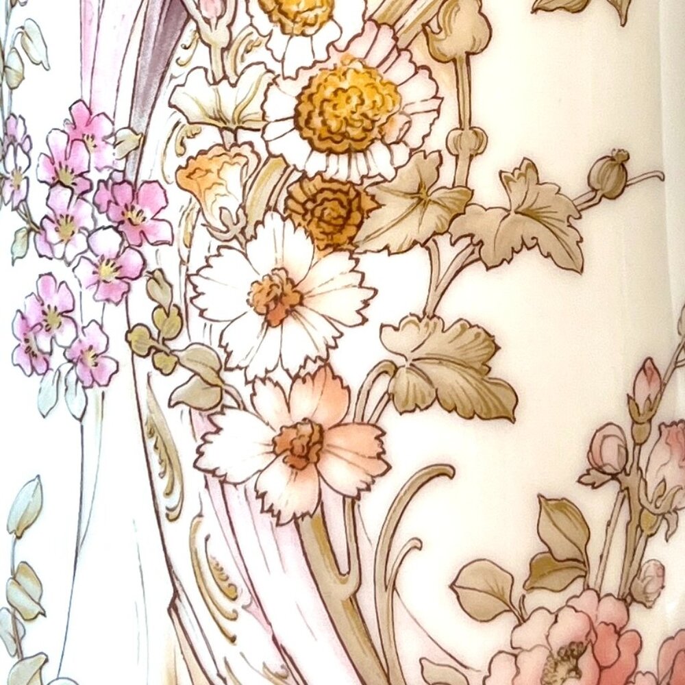 KAISER - Vintage 1960s 'La Boheme' Art Nouveau-Style Vase - MCM, Gold, Floral - Picture 3 of 12